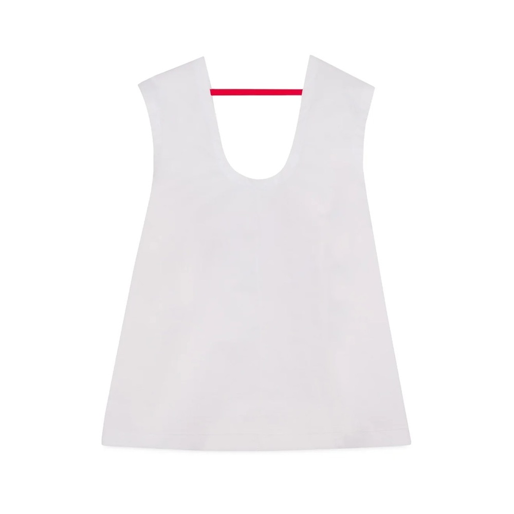 NWT Tela Panerea White Sleeveless Poplin Top